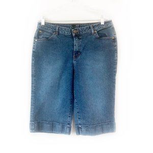 a.n.a Platinum Capris Bermuda Denim Jeans Shorts Casual Comfortable Pants EUC 12